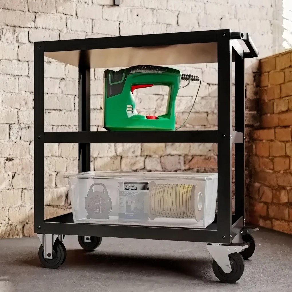 Metalowy wózek narzędziowy Hugo All Black 70x40x81,6 cm czarny