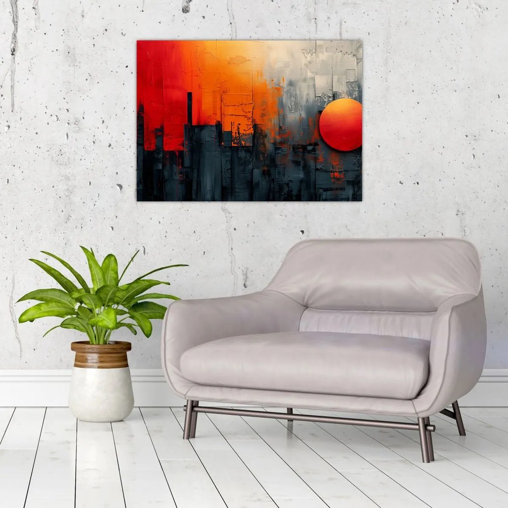 Obraz na szkle - Abstrakcyjny obraz miasta (70x50 cm)