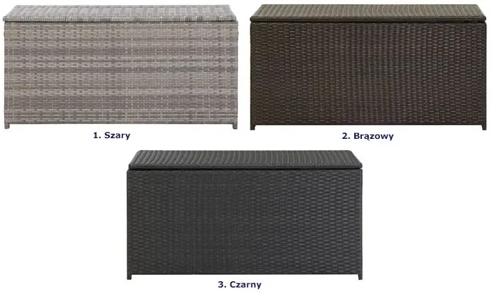 Szara rattanowa skrzynia do ogrodu T3-N25