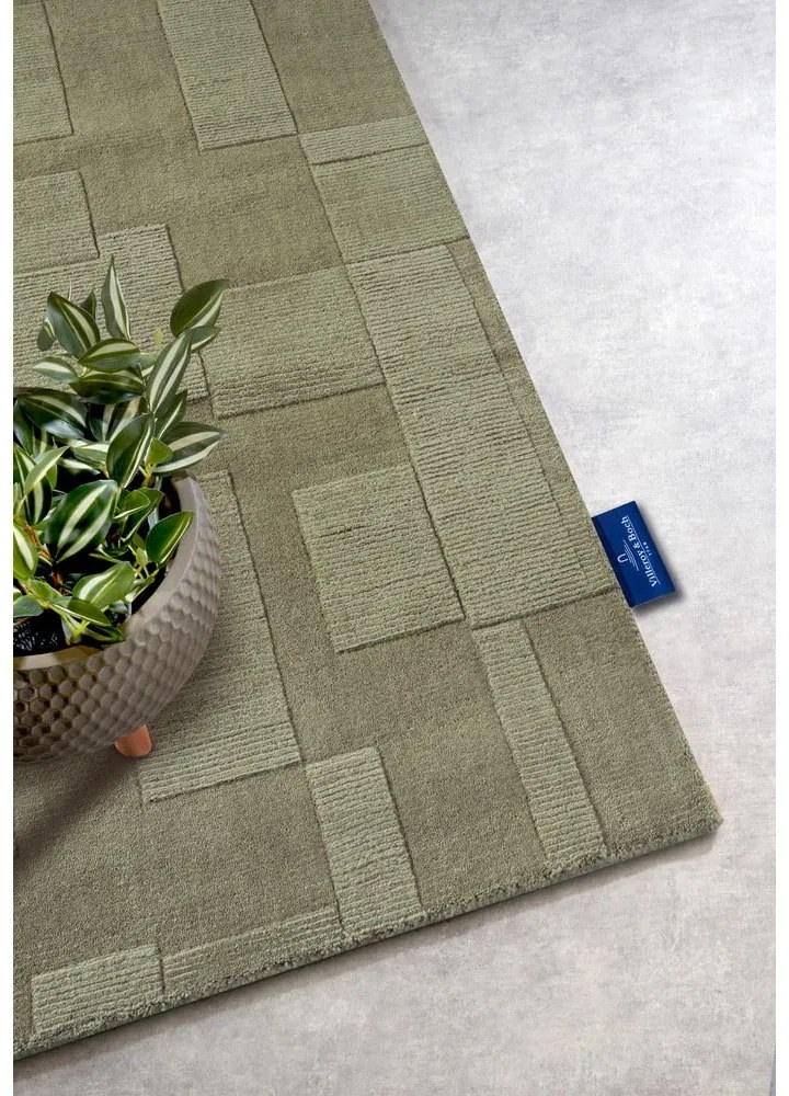 Zielony wełniany chodnik tkany ręcznie 80x250 cm Wilhelmine – Villeroy&amp;Boch