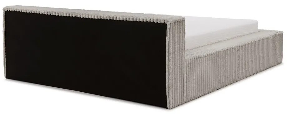 Szare tapicerowane łóżko dwuosobowe ze schowkiem ze stelażem 200x200 cm Cloe – Ropez