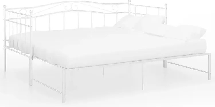 Białe metalowe łóżko rozkładane 90x200 cm E2-R72