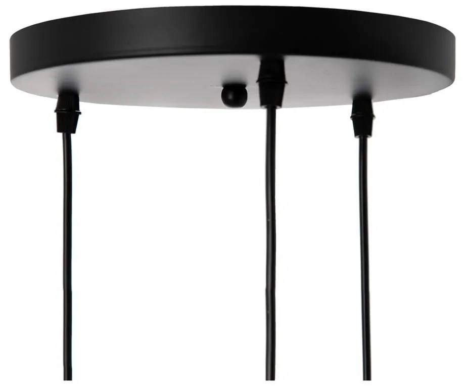 Czarna lampa wisząca z tekstylnym kloszem ø 40 cm – Ixia
