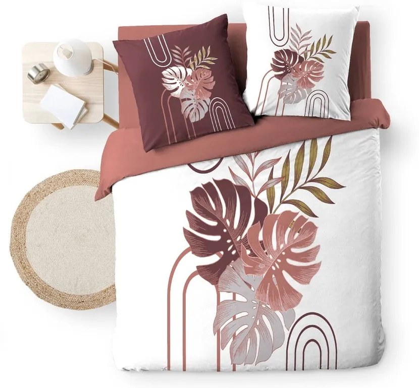 Biało-różowa bawełniana pościel dwuosobowa 240x220 cm Astria – douceur d'intérieur