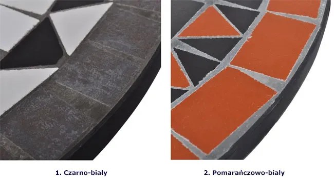 Pomarańczowo-biały zestaw mebli z mozaiką – Olda