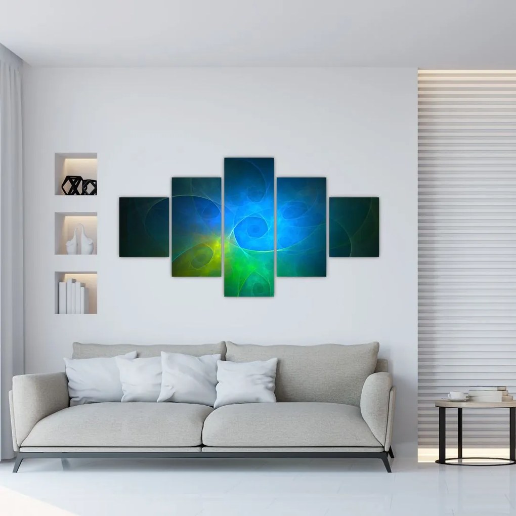 Obraz niebieskiej abstrakcji (125x70 cm)