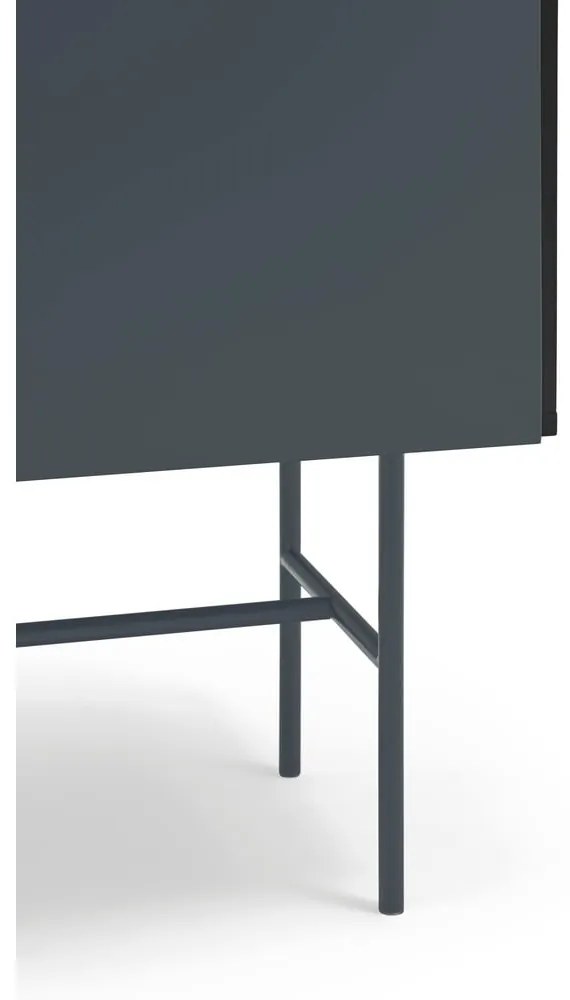 Czarno-antracytowa niska komoda z drzwiami przesuwnymi 140x91 cm Nube – Teulat