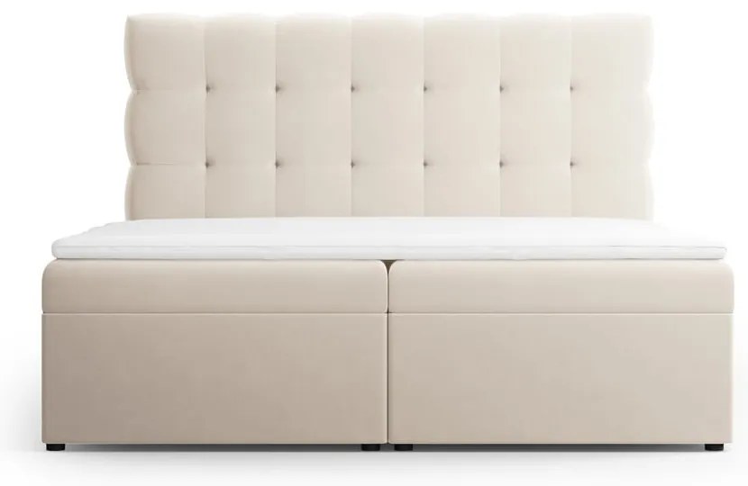 Beżowe łóżko boxspring ze schowkiem 180x200 cm Bali – Cosmopolitan Design