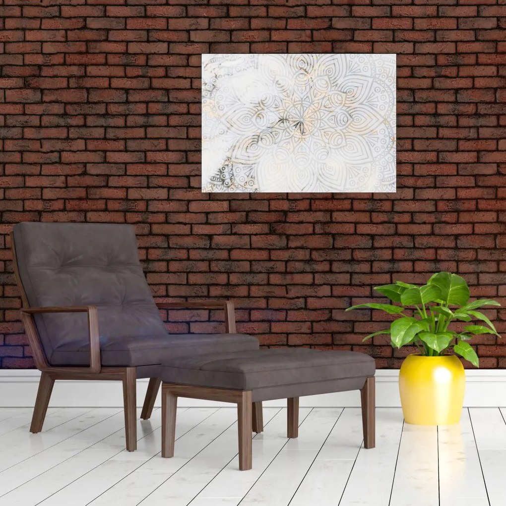 Obraz białej mandali (70x50 cm)
