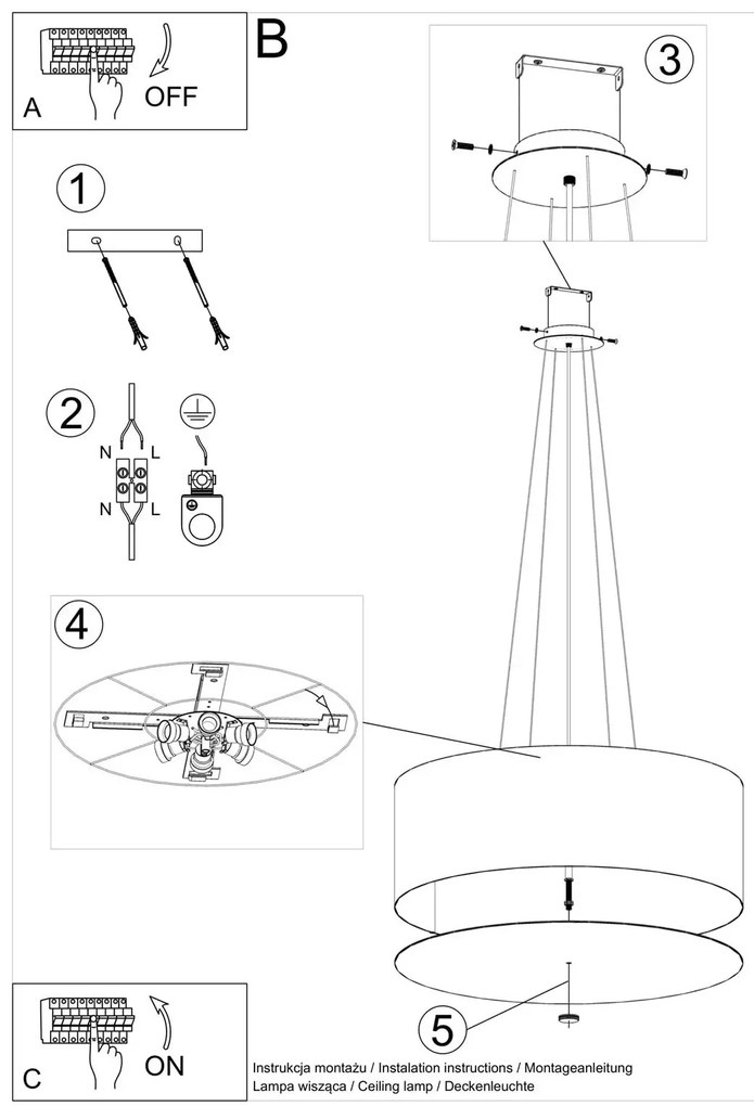 Żyrandol OTTO 70 czarny SOLLUX LIGHTING