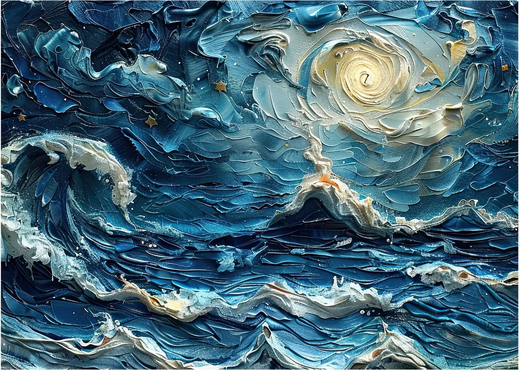 Obraz na szkle - Malowanie nieba i morza (70x50 cm)