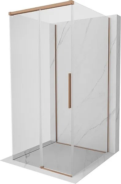 Mexen Rox-3S kabina prysznicowa 3-ścienna rozsuwana 120 x 120 cm, transparent, miedź szczotkowana - 8C2-120-120-65-00-3S