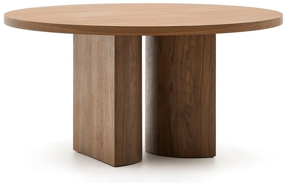Okrągły stół z blatem w dekorze orzecha ø 150 cm Nealy – Kave Home