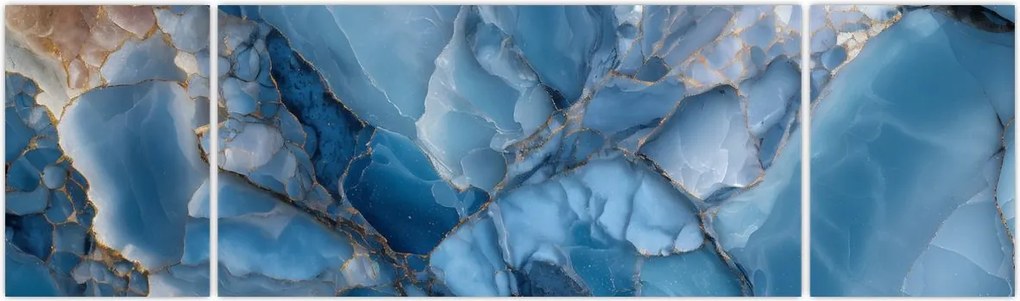 Obraz - Niebieski zróżnicowany marmur (170x50 cm)
