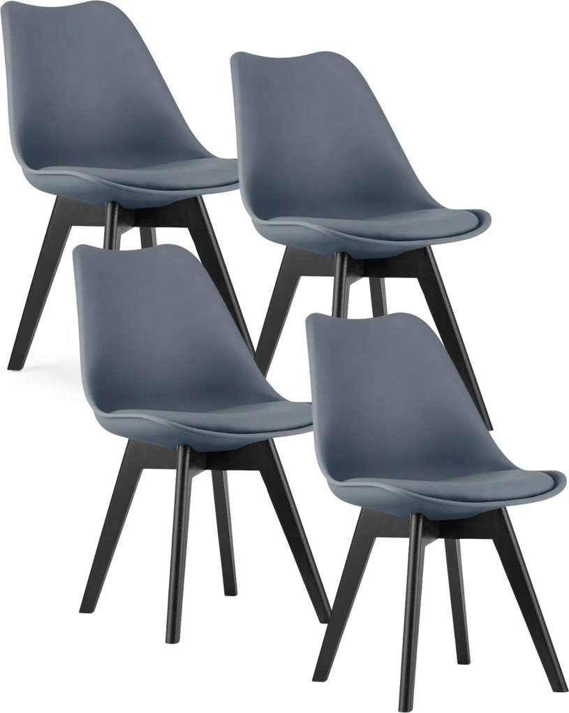 Zestaw grafitowych skandynawskich ergonomicznych krzeseł 4 szt. Z1-S95