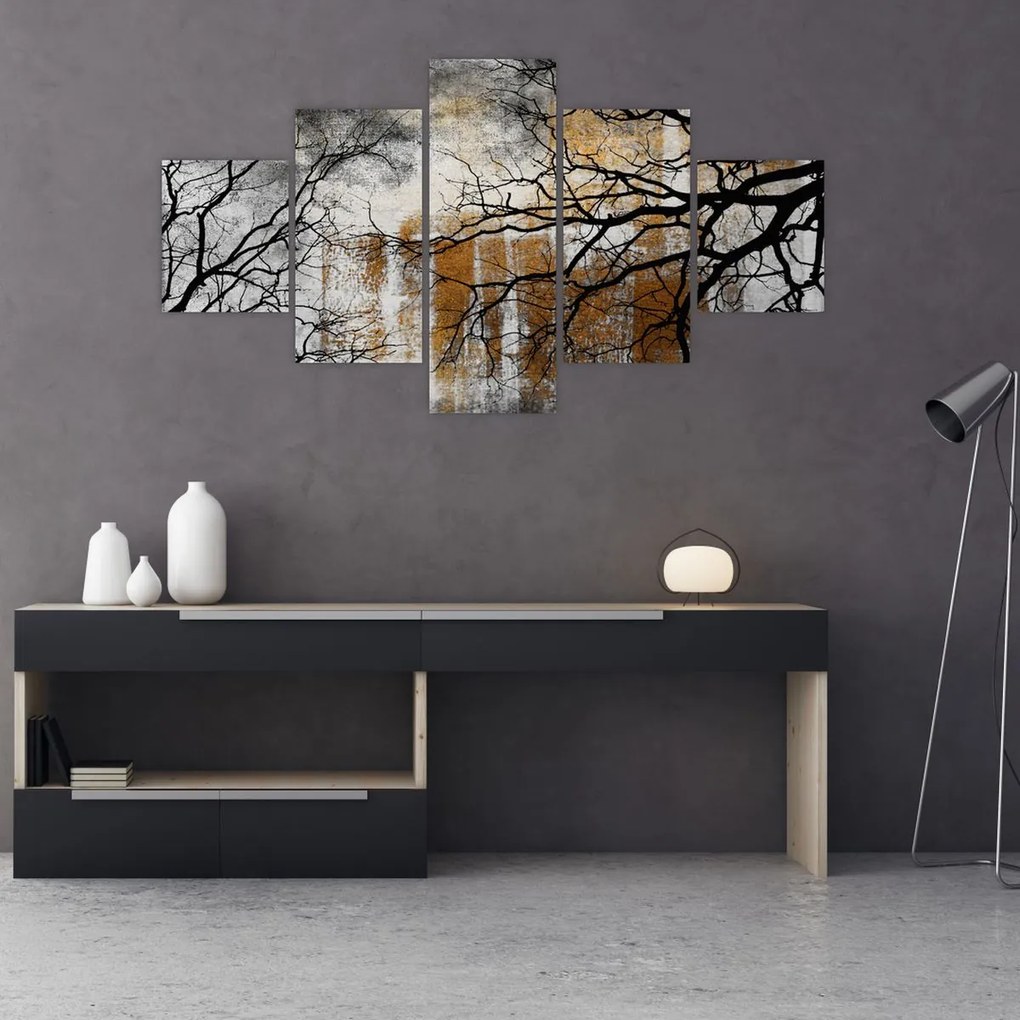 Obraz - Sylwetki drzew (125x70 cm)