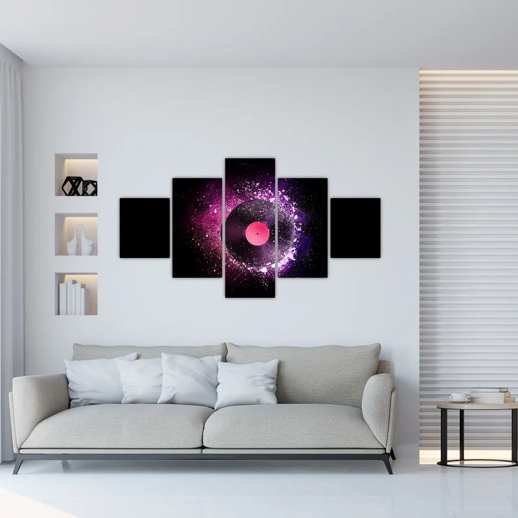 Obraz - Płyta winylowa w kolorze różowo-fioletowym (125x70 cm)