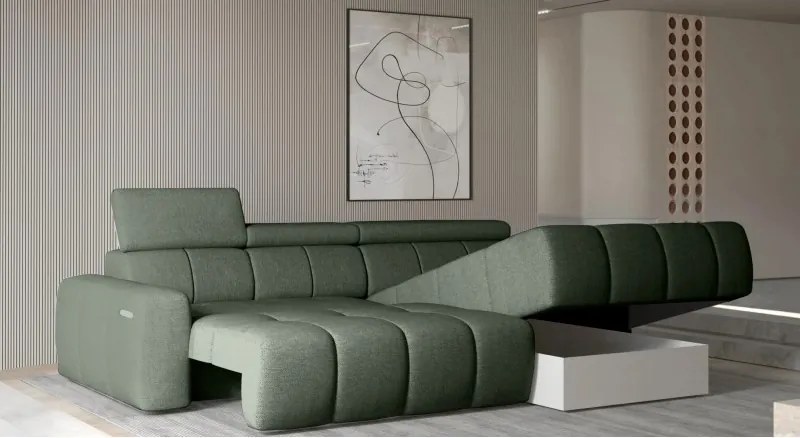 Narożnik ENZO S z elektryczną regulacją siedziska oraz z funkcją spania WERSAL