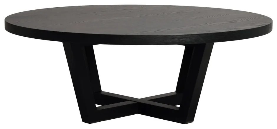 Czarny okrągły stolik w dekorze dębu ø 110 cm Boxford – Rowico