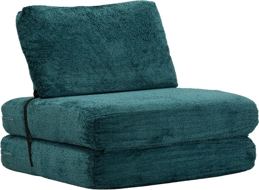 Zielononiebieski rozkładany fotel z materiału bouclé Faster – Mauro Ferretti