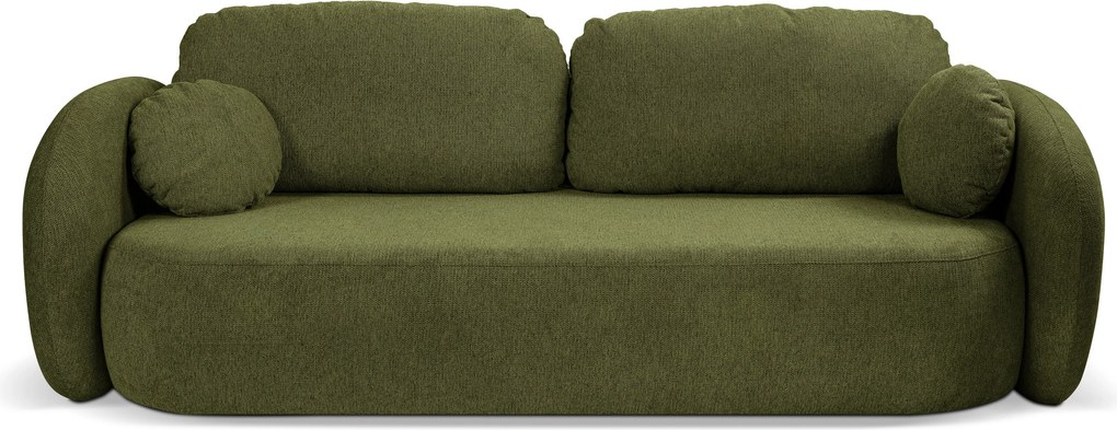 Masseno Sofa AMICO z funkcją spania i pojemnikiem na pościel, Rozkładana sofa - Zielony, ARAGON 39