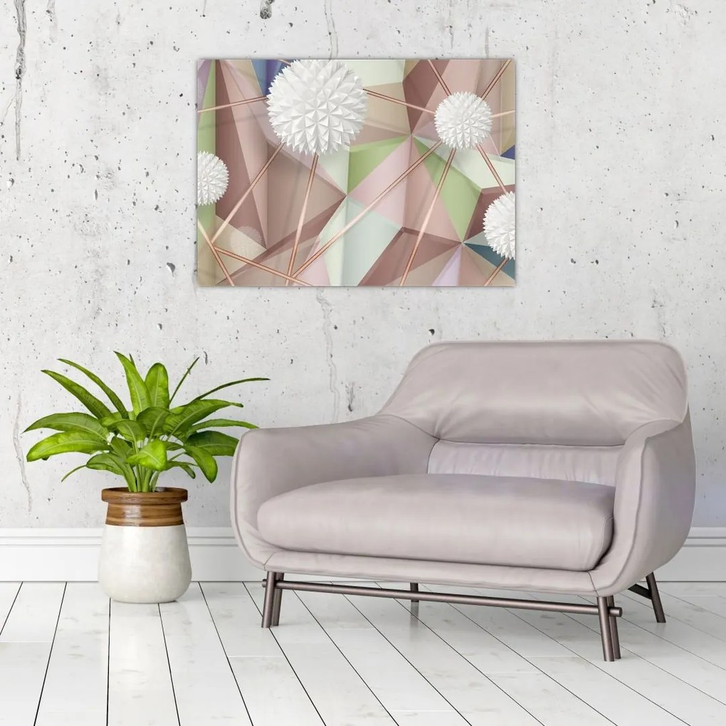 Obraz - Abstrakcja 3D w pastelowych kolorach (70x50 cm)