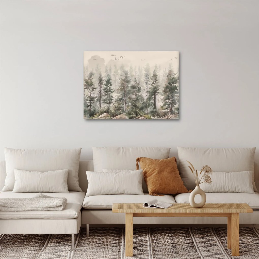 Obraz - Pine forest I., aquarel (70x50 cm)