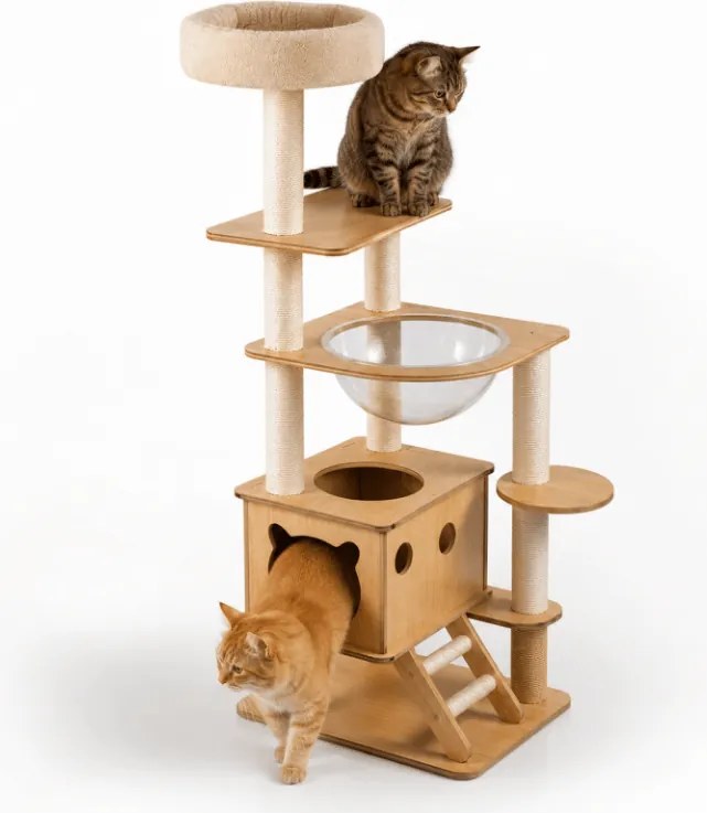 Drapak dla kota HAPPY CAT 147x40x40 cm, beżowy