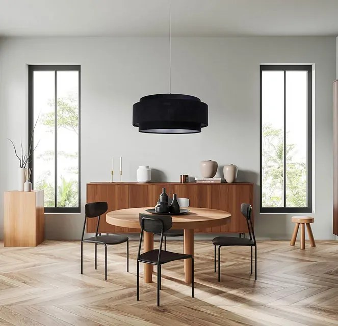 Czarna welurowa elegancka lampa nad stół - 4X A353 E7-M20