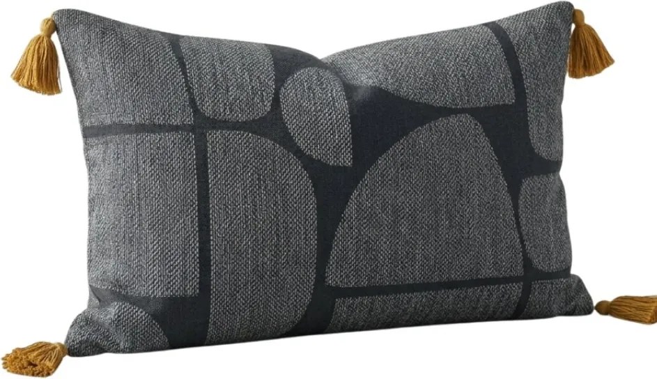 Poduszka dekoracyjna IMPRIME NOBALY 30x50 cm, szara