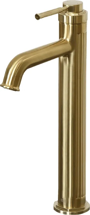 Art Deco bateria umywalkowa wysoka szczotkowanego złota