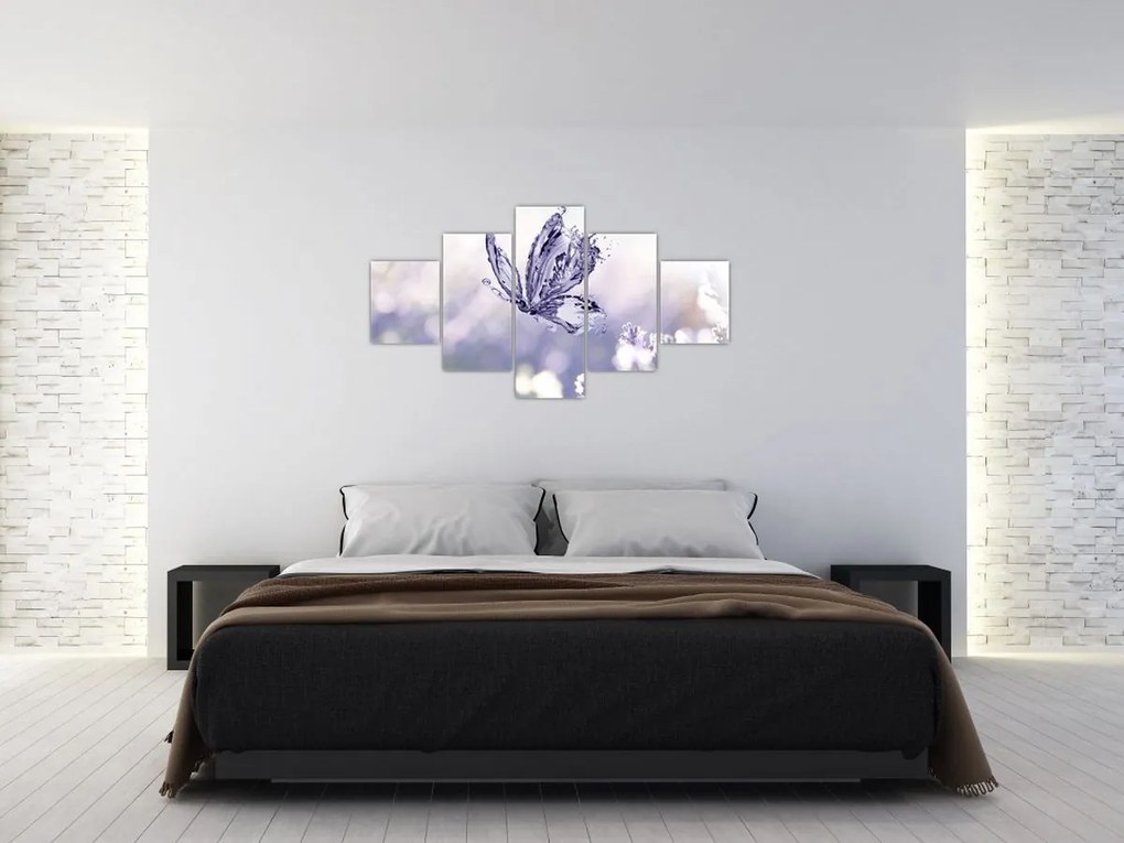 Obraz - Motyl i lawenda (125x70 cm)