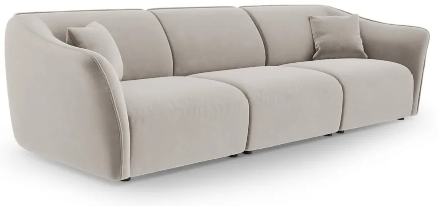 Beżowa aksamitna sofa 292 cm Tokyo – Cosmopolitan Design