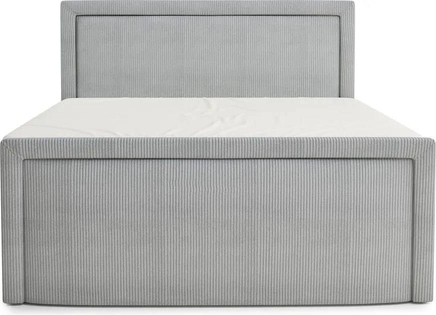 Szare łóżko kontynentalne ze schowkiem 160x200 cm Fresco – Maison de Rêve