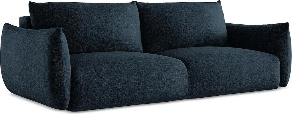 Kanapa 3-osobowa z funkcją spania - z tkaniny strukturalnej - królewski niebieski - LEILA