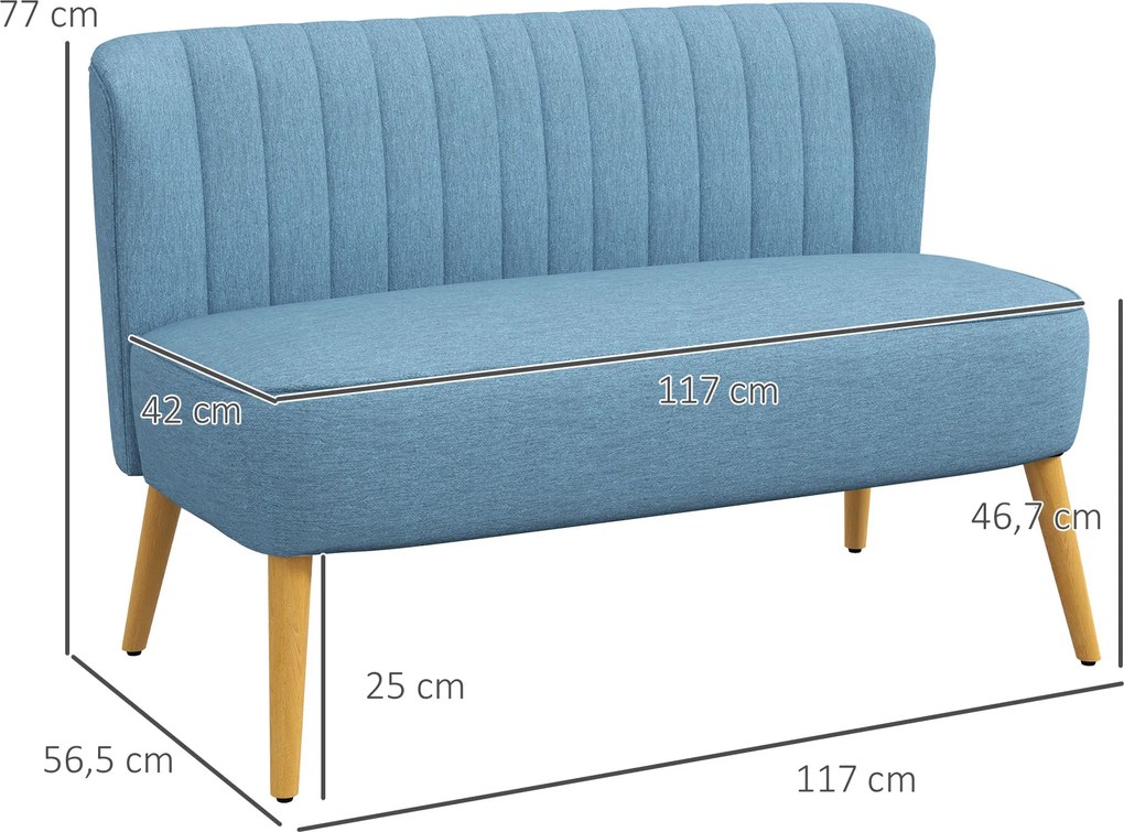 HOMCOM Sofa w wyglądzie lnianym
