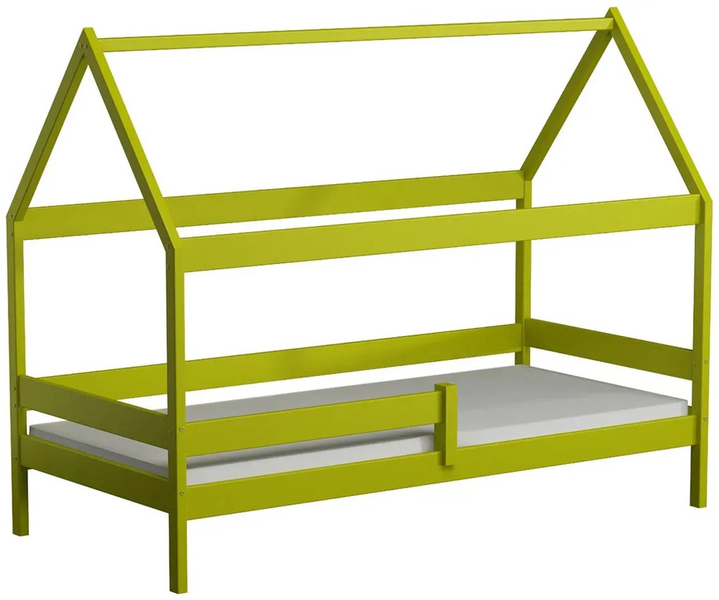 Zielone łóżko przypominające domek - Cubis 3X 190x80 cm