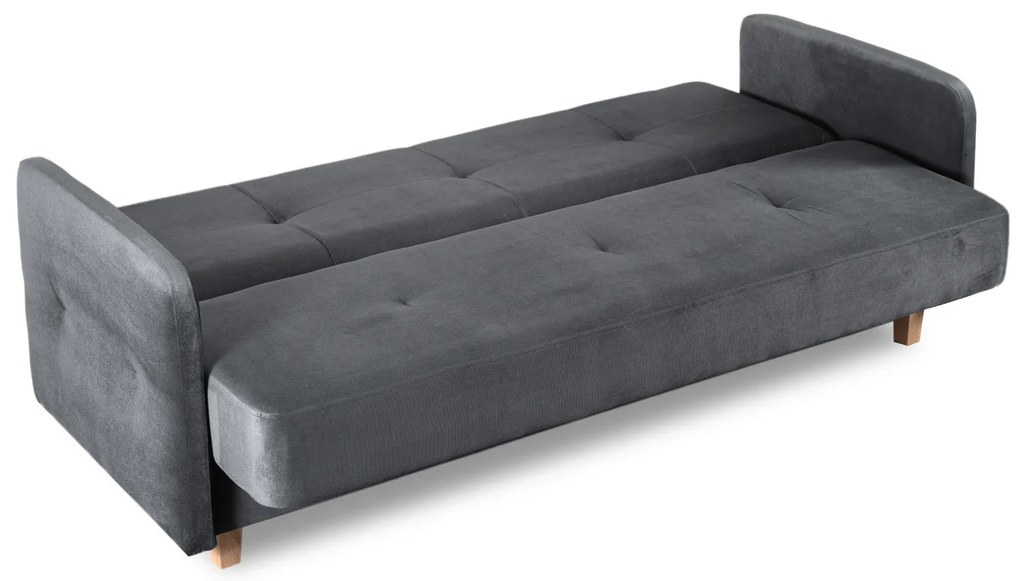Sofa z Funkcją Spania CUBA Rozkładana Wersalka Dwuosobowa Szara Nowoczesna do Salonu
