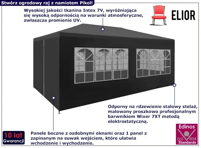 Namiot ogrodowy na imprezy antracyt - Pikol