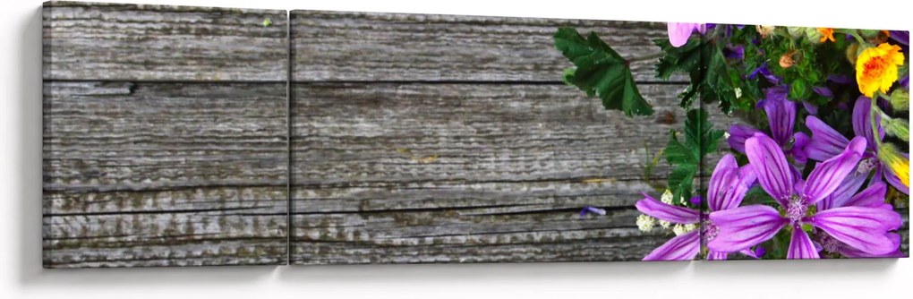 Obraz - kwiaty polne (170x50 cm)