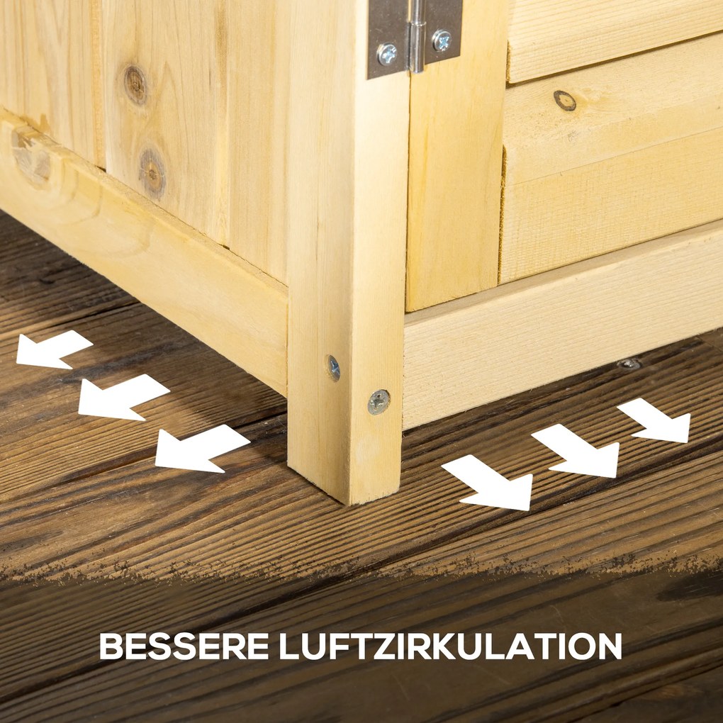 Outsunny szafka ogrodowa drewno szafka na narzędzia szopa na narzędzia z asfaltowym dachem szara