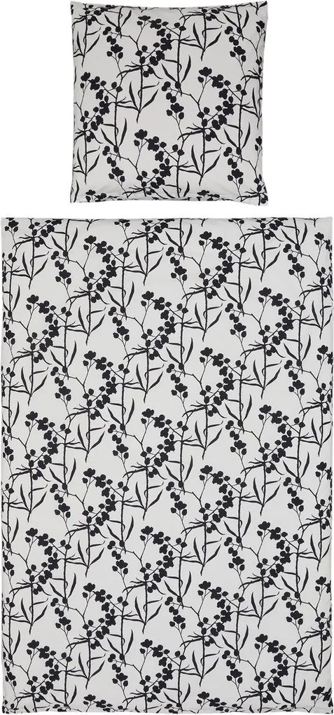 PrzytulneMieszkanie.pl PrzytulneMieszkanie.pl Pościel z bawełny renforcé BERRIES biało-czarna Rozmiar pościeli: 80 x 80 cm | 135 x 200 cm