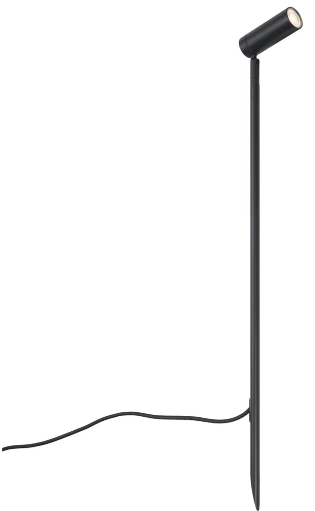Reflektor ogrodowy na szpikulcu czarny 80cm z regulowanym LED IP65 z przewodem i wtyczką - Carl