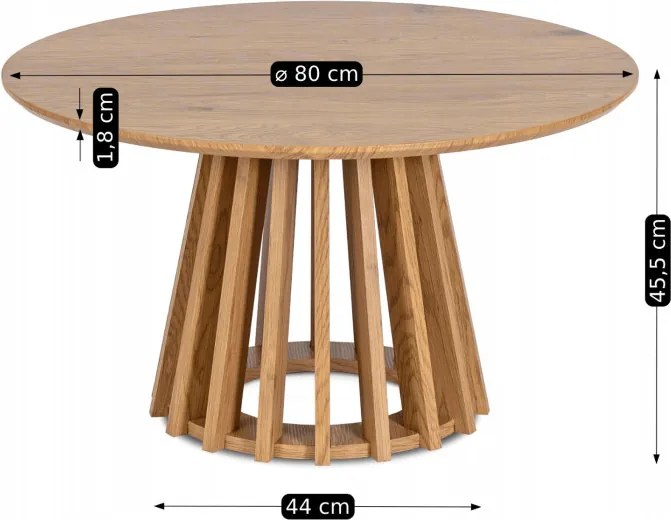 Stolik Kawowy HARPER MAX 80 cm Dąb Nowoczesny Loft