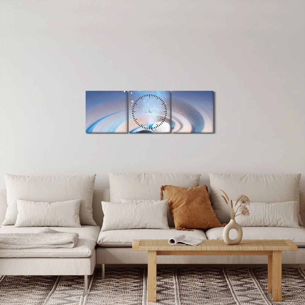 Obraz - Eteryczny yin-yang (z zegarem) (90x30 cm)