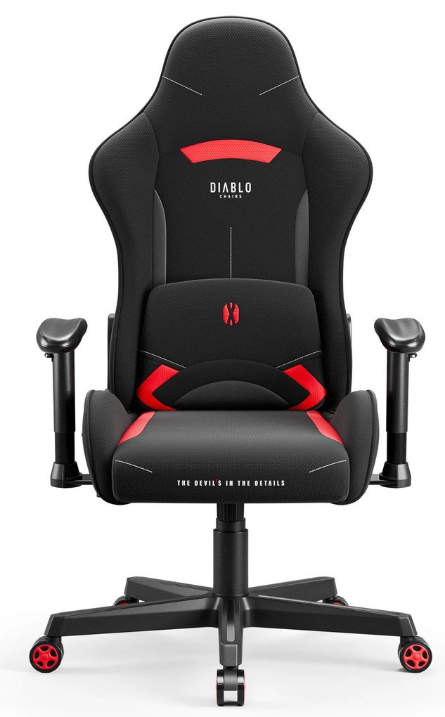 Fotel gamingowy materiałowy czarno-czerwony: Diablo X-Starter