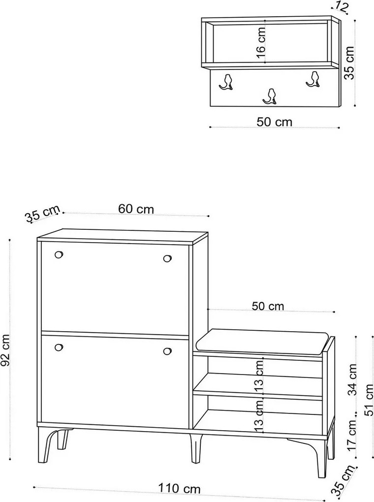 Zestaw do przedpokoju Fredy White