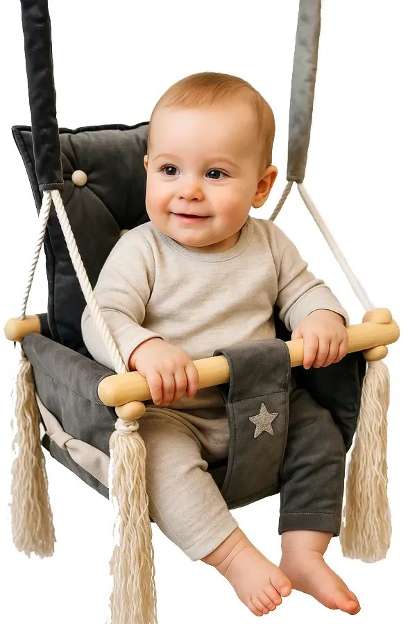 Szara huśtawka dla dziecka Z7-M77