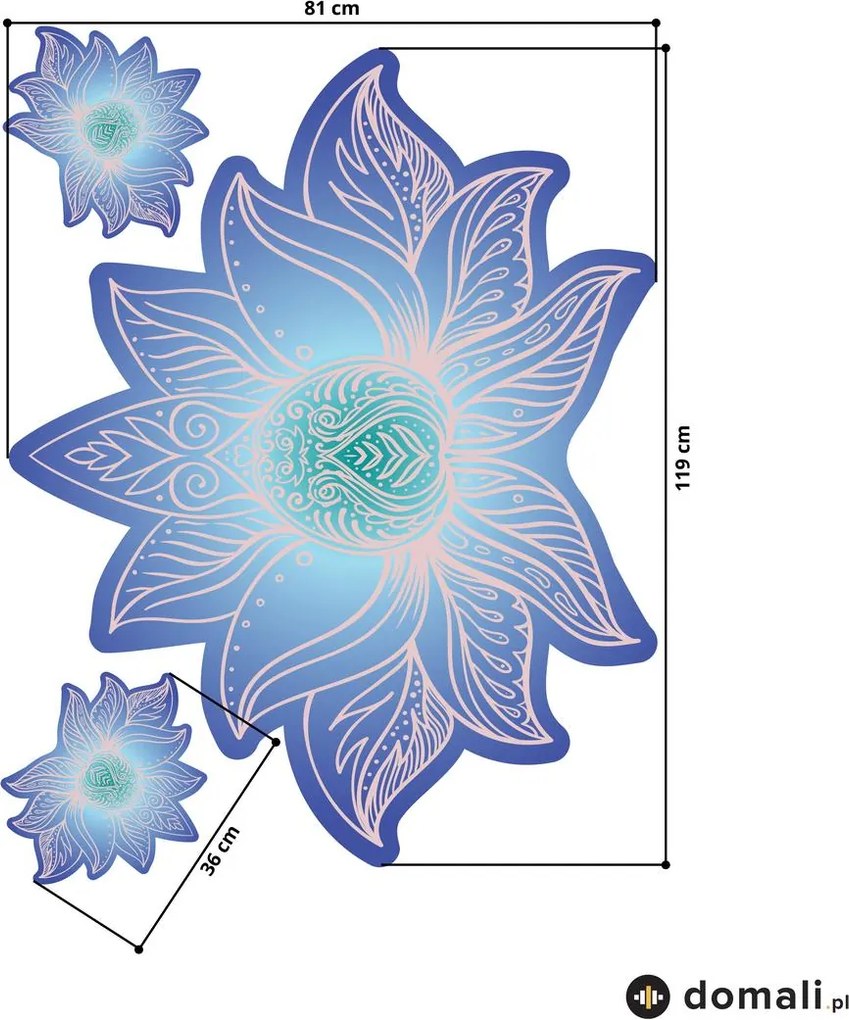 Naklejki na ścianę - Lotosowa mandala niebieska