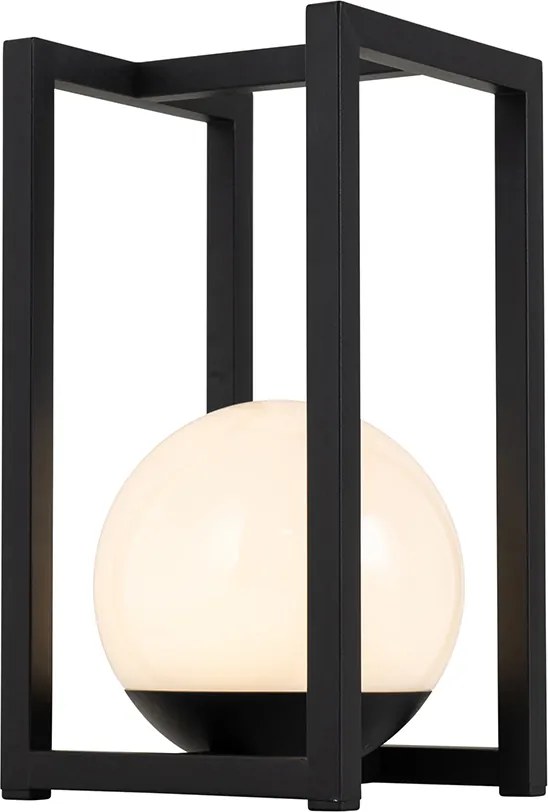 Lampa stołowa zewnętrzna czarna w komplecie z LED z dotykowym ładowaniem - Nowi